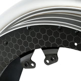 HR3 Silver / Black Honeycomb Fade Motorcycle Front Mudguard Fender (can be installed with lighting)