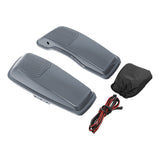 HR3  Gunship Gray 6 X 9" Saddlebags Lid Speaker Cutouts W/ Grill Fit For Harley Touring 2014-2022