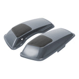 HR3  Gunship Gray 6 X 9" Saddlebags Lid Speaker Cutouts W/ Grill Fit For Harley Touring 2014-2022