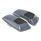 HR3  Gunship Gray 6 X 9" Saddlebags Lid Speaker Cutouts W/ Grill Fit For Harley Touring 2014-2022