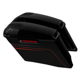 HR3 Black Earth & Vivid Black CVO Stretched Saddlebags with Speaker Lids For 14-23 Harley Touring