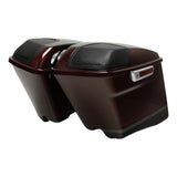 HR3 Black Forest & Wineberry CVO Stretched Saddlebags with Speaker Lids For 14-23 Harley Touring