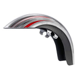 HR3 Candy Red / Silver Honeycomb Fade Motorcycle 18" Wide Tire Front Mudguard Fender For Harley Touring Models 2014-2023