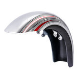 HR3 Candy Red / Silver Honeycomb Fade Motorcycle 18" Wide Tire Front Mudguard Fender For Harley Touring Models 2014-2023