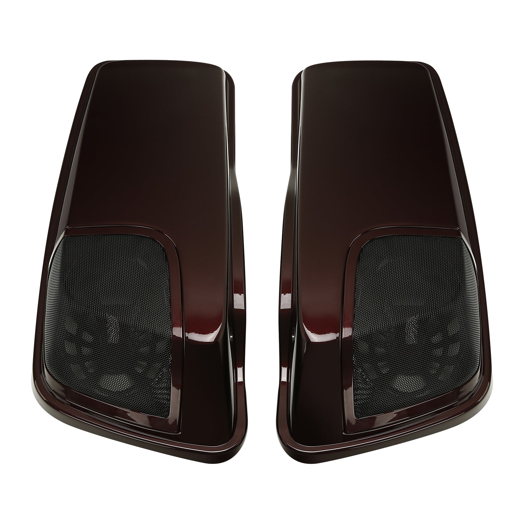 HR3 Twisted Cherry Saddlebag Lids With 5" x 7" Speaker Cutouts