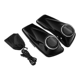 HR3 Vivid Black 6.5" Saddlebag Speaker Lids For Harley Touring Street Glide Road King 2014-2023